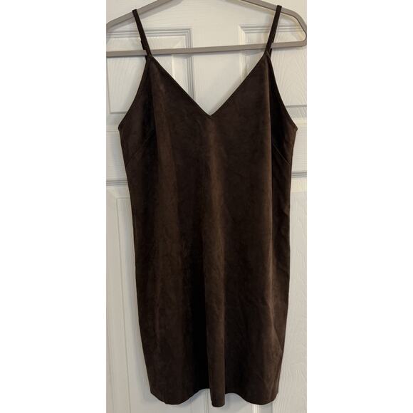 Wilfred Free Dresses & Skirts - Aritzia Wilfred Free Sz MED Vivienne Mini Tank Dress Brown Faux Suede Western